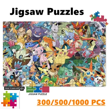Pokemon Puzzle pre Dospelých 1000/500/300 Kus Anime Puzzle Skladačka Dieťa Vzdelávacie Duševného Diy Puzzle Hra Hračka Diy Darček