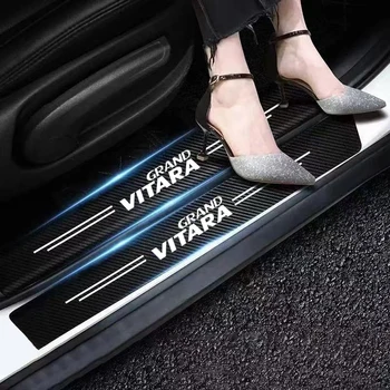 Pre Suzuki Grand Vitara Auto Styling Auto Príslušenstvo 4PCS Auto Nálepky, Auto Dvere, Parapetné Šúchať Doska Protector Carbon Fiber Nálepky