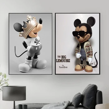 Disney Mickey a Minnie Cartoon Plátno na Maľovanie Baby Sprcha Narodeninovej Party Dekorácie Klasické Anime Chlapci a Dievčatá Dary