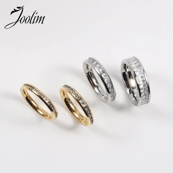 Joolim High-End PVD Stlačte Set Proces Zirconia Prstene pre Ženy Nehrdzavejúcej Ocele, Šperkov, Veľkoobchod