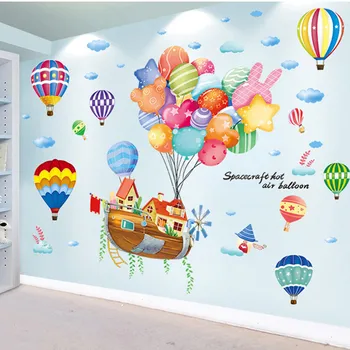 [SHIJUEHEZI] teplovzdušné Balóny Samolepky na Stenu DIY Cartoon Loď Stenu pre Deti Izbách Deti Spálňa Detská Domáce Dekorácie
