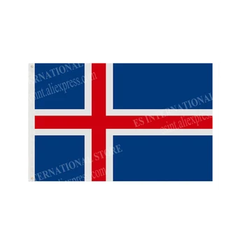 Island Vlajka Národnej Polyester Banner Lietania 90 x 150 cm 3 x 5 ft Vlajky Na Celom Svete na celom Svete Vonkajšie