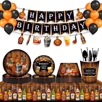 Narodeniny Whisky Víno Strany Jednorázový Riad Sady Dosky DIY Pozadia Banner Promócie, Svadobné Holiday Party Dekorácie