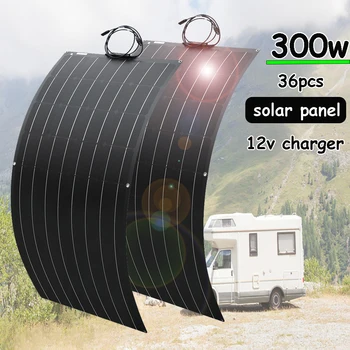solárny panel 300w 200w 150w 12v auta kompletné flexibilná solárna nabíjačka pre 12v/24v batéria, auto, loď chladničky domov camping 1000w