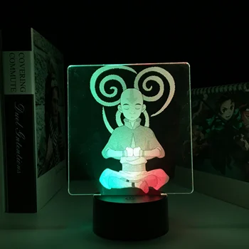 Avatar Mních Posledný Airbender Anime Obrázok Aang LED Nočné Svetlo na Narodeniny Darček Spálňa Decor Diaľkové Farebné Manga LED Lampa