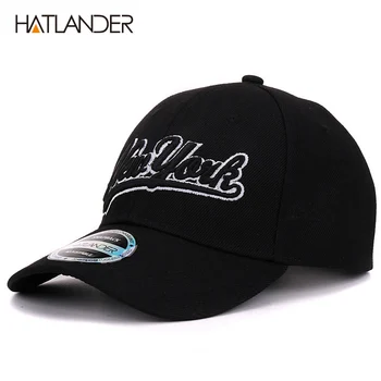 Hatlander New York black šiltovky Las Vegas nastaviteľné športové spp gorras chapeau kosti klobúky homme list bežné čiapky unisex