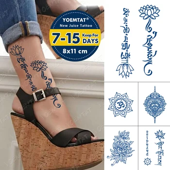 Šťava Trvalé Vodotesné Dočasné Tetovanie Nálepky Lotus Totem Charakter Flash Tetovanie Muž Indickej Ramena Body Art Falošné Tatto Žena