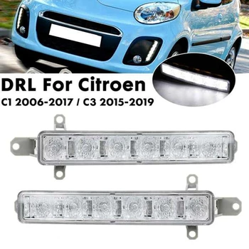 Auto L+R LED DRL Hmlové Svetlo Na Citroen C1 06-17 Citroen C3 15-19 Auto Jazdy Lampa Denných prevádzkových Svetlo Nárazníka Lampa
