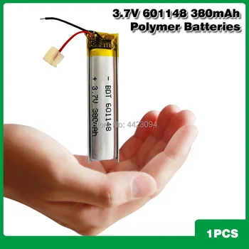 3,7 V 380mAh 601148 Lithium Polymer Li-Po Nabíjateľná lítium iónová Batéria Pre Mp3 MP4 MP5 GPS Vedi Hry hračky LWH 48*11*6 mm