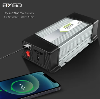 BYGD Auto Invertor 300W 500W 1000W 1500W DC 12V do AC 220V Converter Modifikovaná Sínusová Vlna Solárny Invertor Auto Nabíjačka, sieťový Adaptér