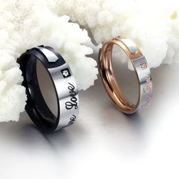 Jeden Kus Módne Romantický Nehrdzavejúcej Ocele Zirkón Pár Krúžky Vintage Žien Krúžok pánske Prstene 2021 Trend Ženy, Šperky