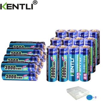KENTLI AA AA 1,5 v 3000mWh polymer lithium li-ion nabíjacie batérie batérie + 4 sloty lithium aa nabíjačky