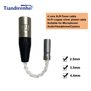 Tiandirenhe HiFi konverzný kábel Bezstratový prenos XLR na 2.5/3.5/4.4/6.5 mm žena Horúčka kábel medi, striebra, pozlátený kábel
