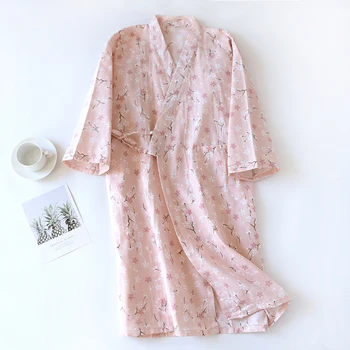 Nová Jar Leto Nightgown Pajama Sleepwear Žena Pijama Pyžamo Femme Krepové Plavky Kimono Home Service Potu Pary Oblečenie