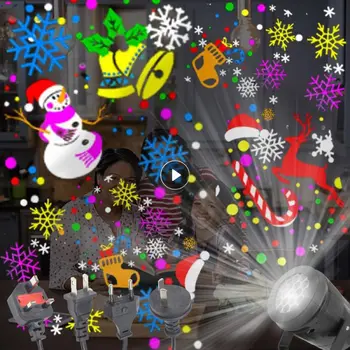 Vianočný Večierok Svetlá Snowflake Laserový Projektor Led Fáze Ľahké Otáčanie Vianoce Vzor Vonkajšie Dovolenku Osvetlenie, Vianočná Výzdoba