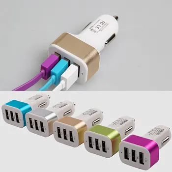 Univerzálny Triple USB Auto Rýchlo, Nabíjací Adaptér USB port 3 Port Auto-nabíjačku 2.1 2.0 1.0 pre iPhone 6 Plus Samsung S7 M8617