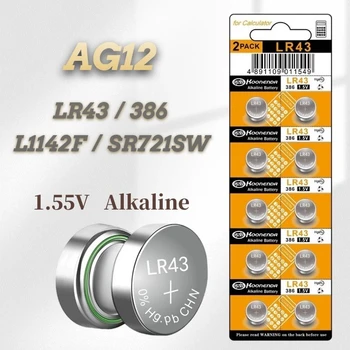 Nové 10PCS AG12 L1142 LR43 301 386 1,5 V Lítiové Batérie Ochrany Životného prostredia Tlačidlo Batérie pre Hodinky, Batérie, Diaľkové