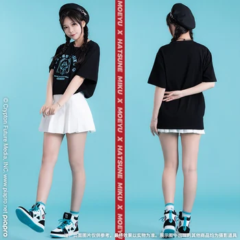 Moeyu Anime Vocaloid T-Tričko Krátky Rukáv Ženy Tričko Miku Cosplay Kostým Muži t-shirt Nadrozmerná Cartoon Tee Lete Streetwear