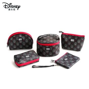 Disney Mickey Mouse Black Hand-held Kozmetická Taška Módne Dámy Vodotesný, Prenosný Cestovné Multifunkčné make-up Skladovanie Taška