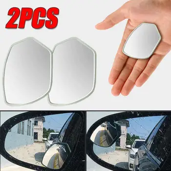 2Pc 360 Stupeň HD Blind Spot Zrkadlo Nastaviteľné Auto Spätné Vypuklé Zrkadlo Pomocné Zrkadlo Bezpečnosť Jazdy Na Zadnej strane Širokým Uhlom