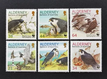 6 KS,Alderney Post Pečiatka,2000,Ohrozených Zvierat,Vtákov, Pečiatky,Zvierat Pečiatka,Skutočný Originál,WWF,MNH