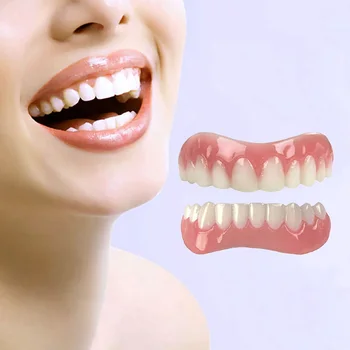 9Styles Silikónové Falošné Zub Extra Tenké Zuby Nálepky Snap-On Jasné Biele Dyhy Samolepiace Protézy Skryť Traky Bezpečné Úsmev