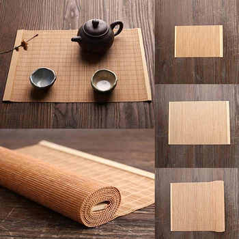 Nové Prírodné Bambusové Tabuľka Mat Čaj Jedlo Horúce Izolované Stôl Runner Japonský Štýl, Prírodné Tkaniny Placemat Dráha Pohár Pad