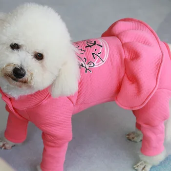 Psa Teplé Zimné Oblečenie S Dlhým Rukávom Jumpsuit Šteňa Bunda Zahustiť Dvojnásobok Vrstvy 100%Bavlny Pre Malé Psy Srsť Chihuahua Pug