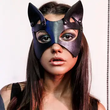Ženy Cosplay Sexy Mačka Ucho Maska Fetish Halloween Party Cosplay Kostým Eyemask Kožené Maska, Kostým Svadobné Dekorácie
