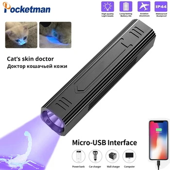 biela/UV svetlo Portable power bank s Baterku Mini Pochodeň Lanterna svetlo S USB Kábel Nabíjateľná Nepremokavé Horák