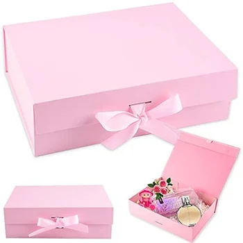 Veľké Luxusné Premium Magnetické Darčekovej krabičke so Stuhou Obdĺžnik Darčekové krabičky s Vekom na Narodeniny, Valentína, Výročie
