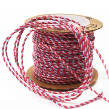 O 1,5 mm hrubé troch farieb štyri-strand pletená bavlnená priadza DIY náramok kábel inelasticity kábel hmotnosť 29G 20 m rolka