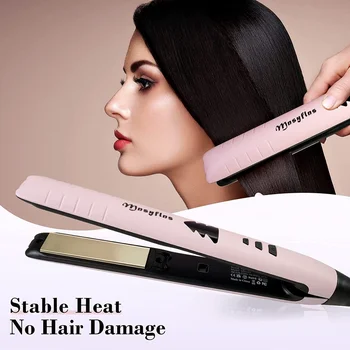Mini Hair Straightener Ploché Železo Ceramic Hair Straightener Teplota Nastaviteľné Elektrická Kulma Fashion Styling Nástroje