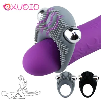 EXVOID Bullet Vibrátor Penis Vibračný Krúžok Oneskorenie Ejakulácie Dospelých, Sexuálne Hračky pre Mužov Muž Klitorisu Masér Kohút Silikónové Krúžky