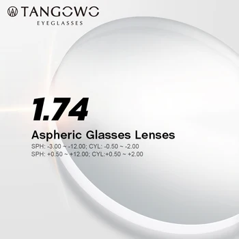 TANGOWO 1.74 Index Predpis Okuliare Krátkozrakosť Značky Objektív Jasné Okuliare Tvrdo proti Poškriabaniu Asférické Optické Šošovky