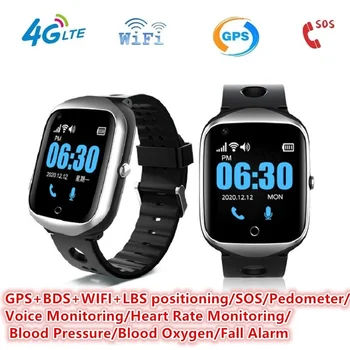 4G Smart GPS, a-gps, WIFI, videohovor Sledovať Starších Starý Muž, Tepová frekvencia, Krvný Tlak kyslíka Monitor Padajú Upozornenie Smartwatch