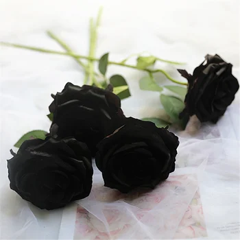 Black silk Vzrástol reálny dotyk kvety latex Tulipány kvetinový Umelé Kytice Falošné kvetinové svadobné kytice zdobia kvety, svadba