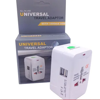 Všetko v Jednom Univerzálne Medzinárodné Zástrčky Adaptéra 2 USB Port World Travel Napájací Adaptérom AU USA, UK, EÚ Converter AMY