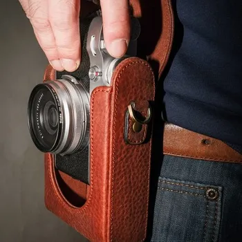 Skutočné cowhide kožené Digitálny Fotoaparát prípade Bag obal pre Fujifilm XM1 XA2 XA3 XA5 XA7 XA10 XA20 XE1 XE2 XE3 XE4 Kamery