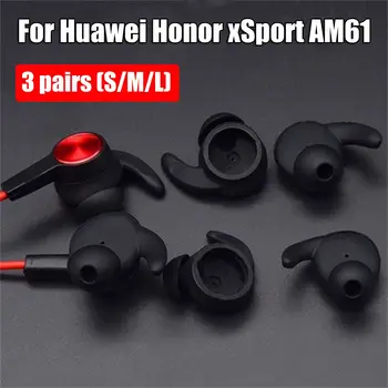 3 Páry Slúchadiel Tipy Silikónový Kryt Eartips pre Huawei Honor xSport AM61 Bluetooth Headset Kryt Slúchadiel Tipy Silikónové Ušné