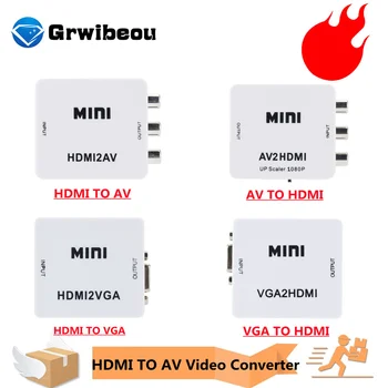Grwibeou HDMI RCA AV Prevodník/CVSB L/R Poľa Video HD 1080P AV2HDMI Podpora NTSC, PAL Výstup HDMI / VGA Video Converter