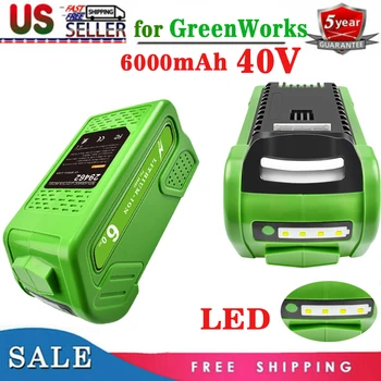 Nabíjateľná Batéria pre greenworks 40v G-MAX 6ah 29252,22262, 25312, 25322, 20642, 22272, 27062 y 21242 Náhradná bateria