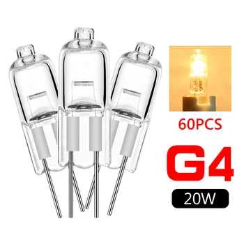 60pcs G4 20W 12V Halogénové Lampy Ampoule Crystal Celling Lampada halogénové žiarovky Žiarovky Bombillas JC Typ Luster Stenu lampe