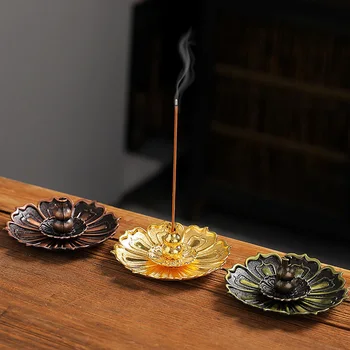 Cievka Kadidlo Základ Reflux Stick Kadidlo Držiteľ Domov Budhizmus Medi Lotus Dekorácie Aromaterapia Doska Teaware Príslušenstvo