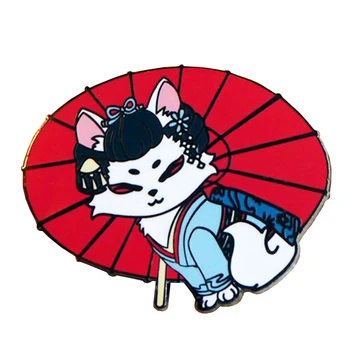 Geisha Smalt pin Mačka Maiko Brošňa Japonský festival a domáce zvieratá, tematické príslušenstvo