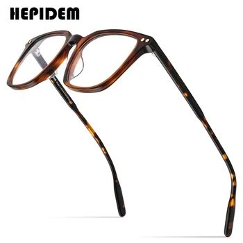 HEPIDEM Acetát Okuliare Mužov Nadrozmerná Transparentné Námestie Okuliare Rám Ženy Optické Predpis Okuliarov, Okuliare 9167