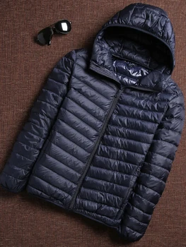 2022 nové zimné módne značky ultra-light kačica nadol bunda pánske kórejská verzia street style dole kabát s kapucňou, nadol bunda teplá c