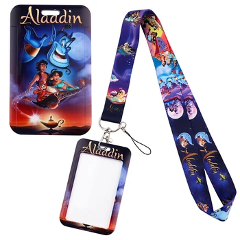 YQ344 Aladdin a Čarovná Lampa Tlačidlo ozdobná šnúrka na uniforme DIY Metro Office ID Karty Prípade Odznak Držiteľ Cartoon Telefón Krk Keychain Lariat