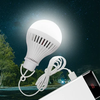 LED Prenosné Svietidlo Outdoor Camping Lampa USB Mini Žiarovka 1/2KS Birght Baterka Power Bank Plnenie Čítania Knihy Nočné Svetlo