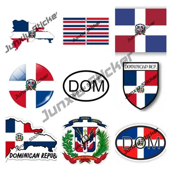 Dominikánska Republika Vlajka Odtlačkový Nálepky Úradný Vlajky Dominikánsky DOM Republika Mapa Nálepky Kryt Škrabance Nálepky KK13cm